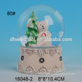 Elegante artesanato polyresin urso globo de neve para 2016 decoração home